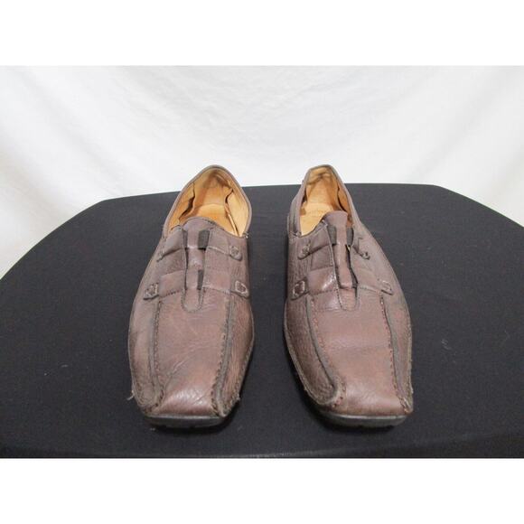 Gabor Brown Leather Square Toe Slip On Comfort Loafers Shoes Men Size 8 US - Picture 1 of 10